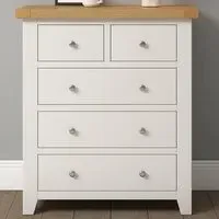 Windsor 5 Drawer Storage Chest - Ivory, Oak