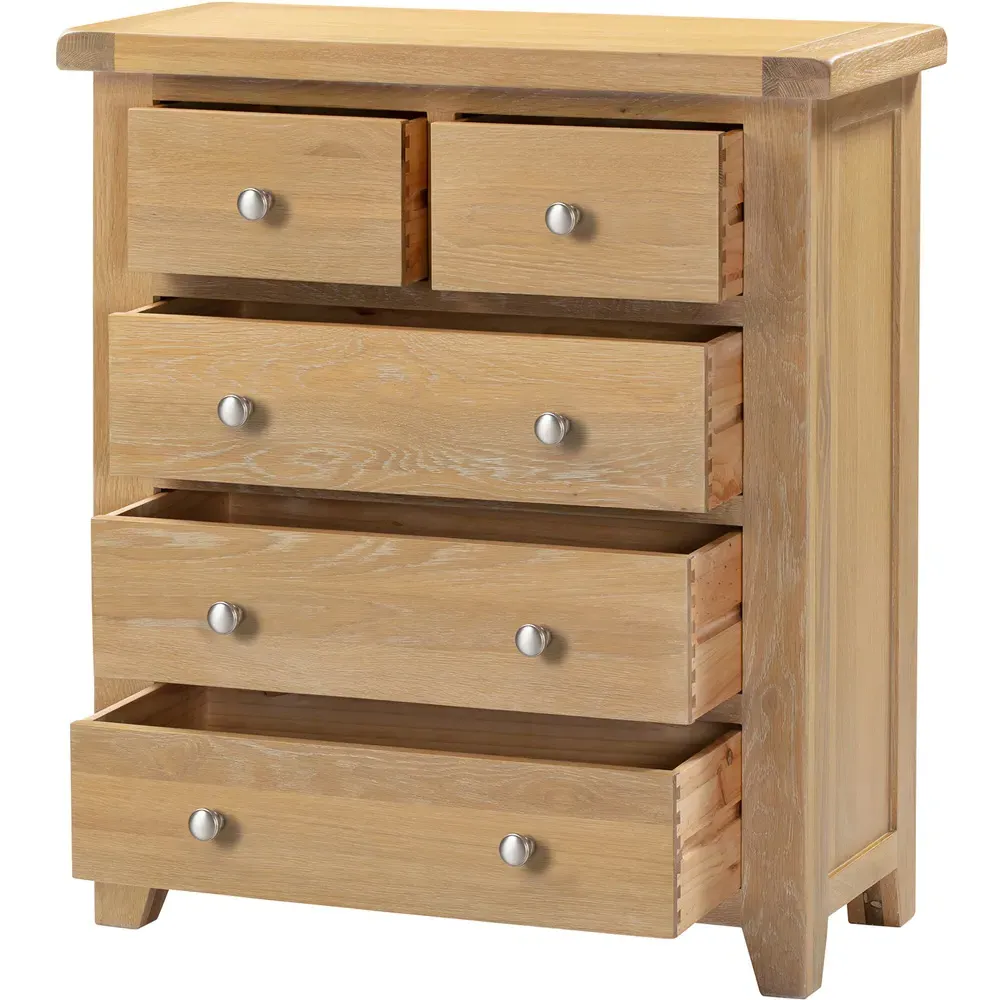 Windsor 5 Drawer Storage Chest - Natural Oak