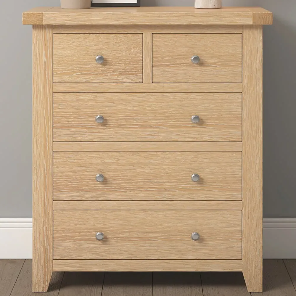Windsor 5 Drawer Storage Chest - Natural Oak image