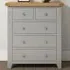 Windsor 5 Drawer Storage Chest - Pebble Grey, Oak
