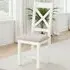 Windsor Set of 2 Cross Back Dining Chairs - Ivory, Oat Fabric