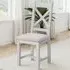 Windsor Set of 2 Cross Back Dining Chairs - Pebble Grey, Oat Fabric