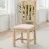 Windsor Set of 2 Slatted Dining Chairs - Natural Oak, Oat Fabric