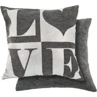 Amor Love Cushion Cover - Black