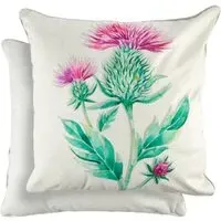 Animal Watercolour Thistle Cushion Cover - Grey