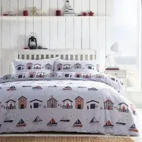 Beach Huts Double Duvet Set - Multi, Polycotton