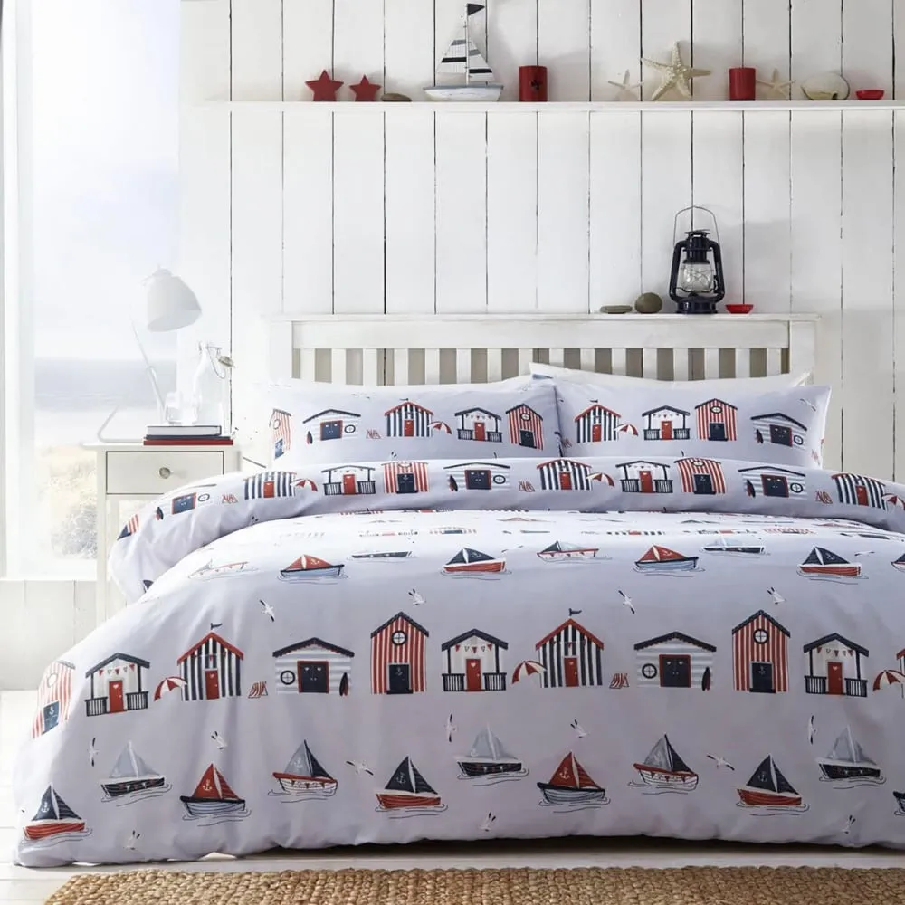 Beach Huts Double Duvet Set - Multi, Polycotton