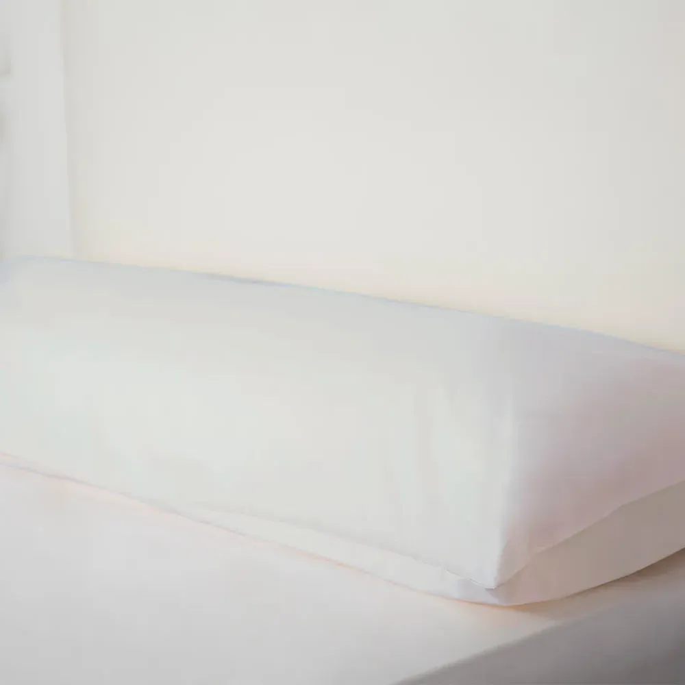 Bolster Pillowcase - White, Cotton Polyester