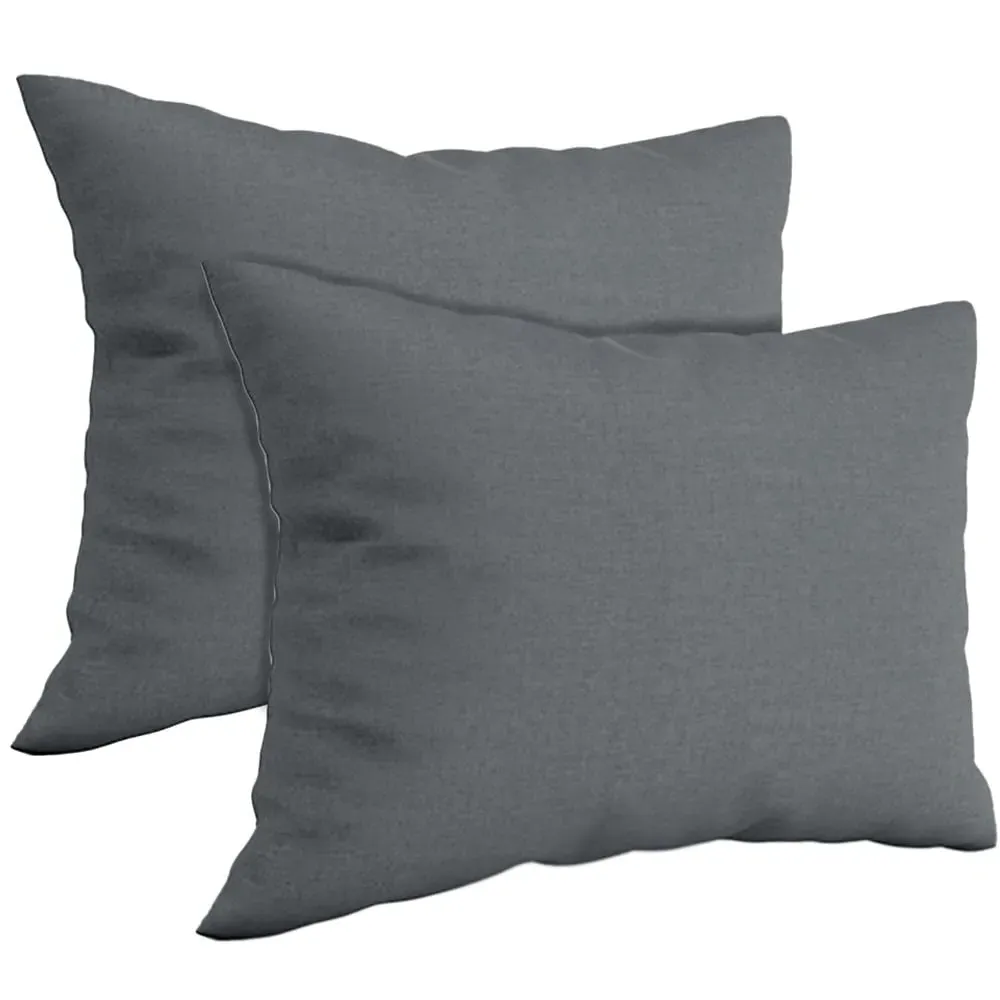 Brushed Cotton Pillowcases 2 Pack - Grey