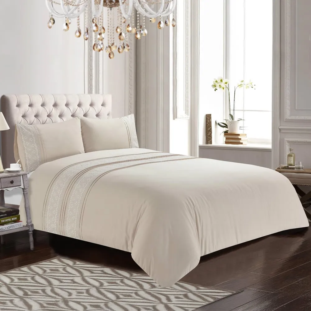 Charlotte Double Duvet Cover Set - Brown