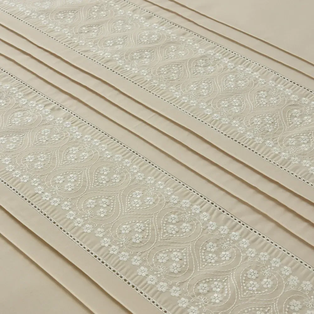 Charlotte King Size Floral Duvet Cover Set - Brown