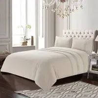 Charlotte King Size Floral Duvet Cover Set - Brown