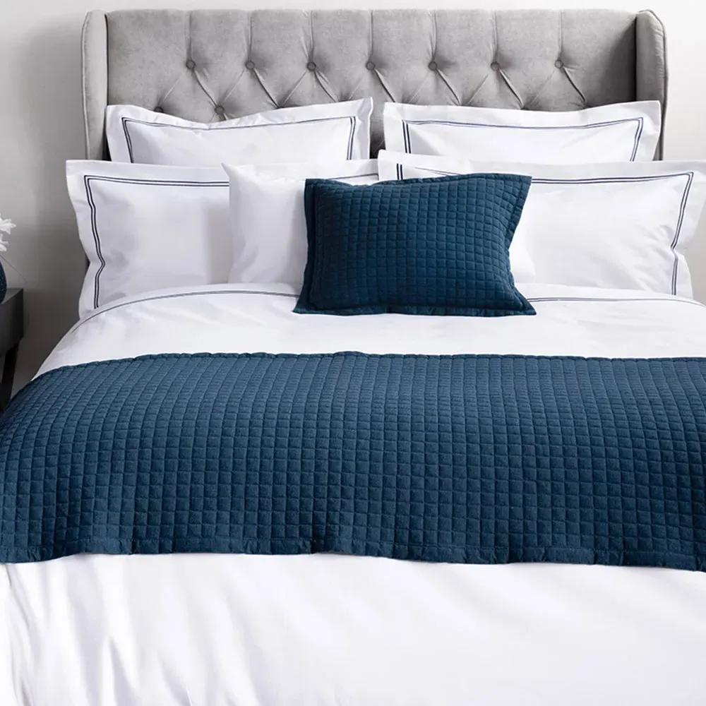 Crompton Bed Runner - Navy, Cotton Polyester