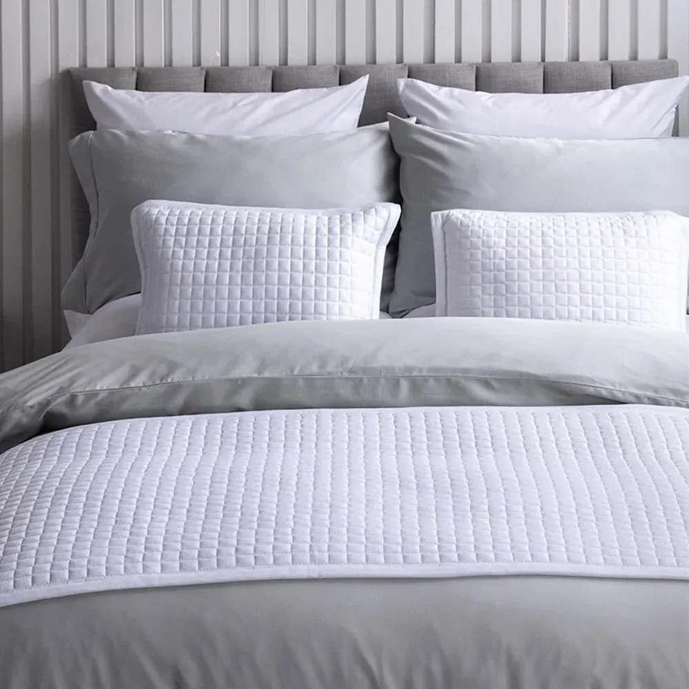 Crompton Bed Runner - White, Cotton Polyester