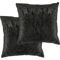 Crushed Velvet Cushion Cover - Black