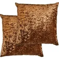 Crushed Velvet Cushion Cover - Brown