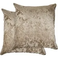 Crushed Velvet Cushion Cover - Cream