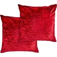 Crushed Velvet Cushion Cover - Red