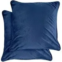 Deco Geometric Cushion Cover - Navy, Velvet