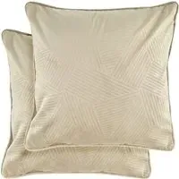 Deco Geometric Cushion Cover - Stone, Velvet