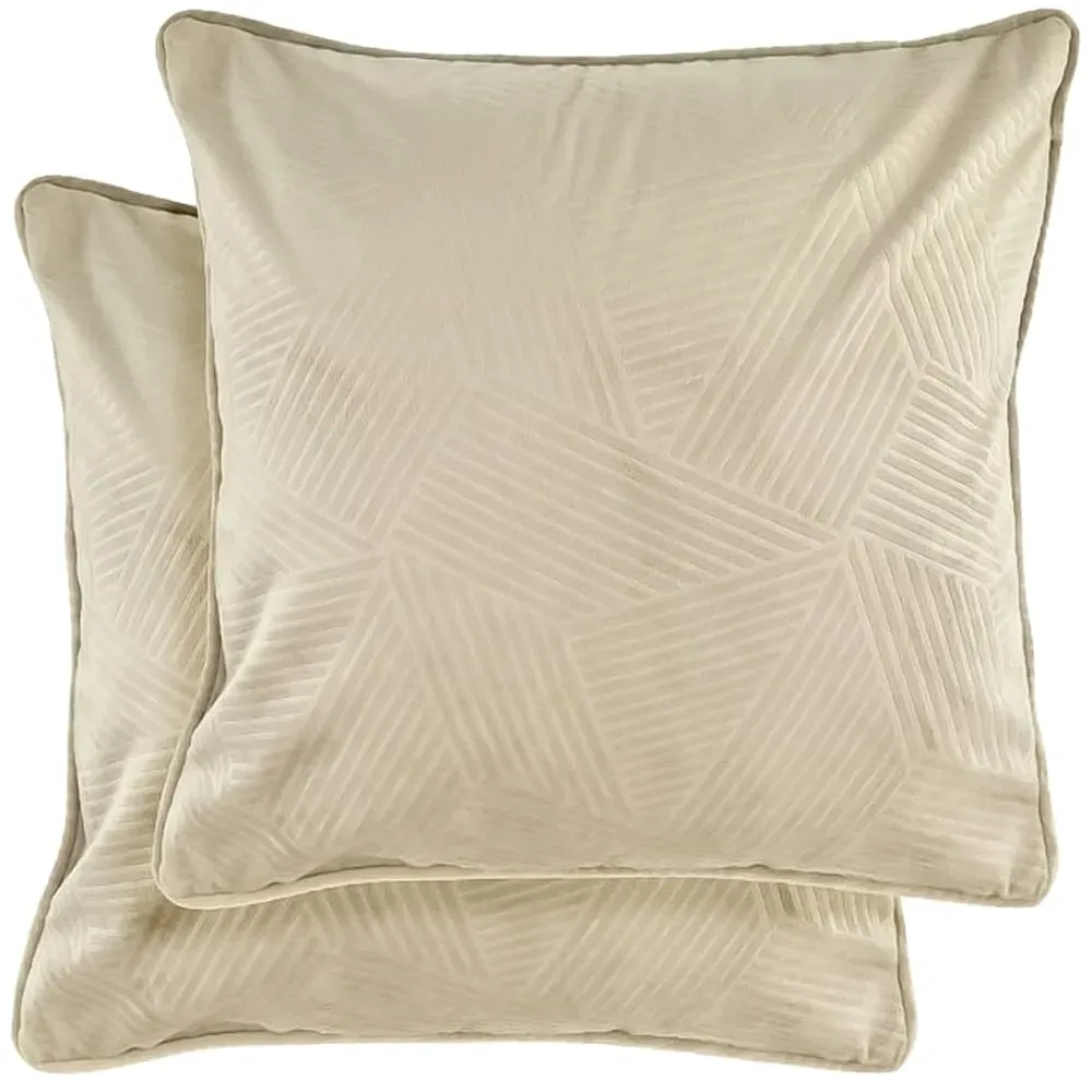 Deco Geometric Cushion Cover - Stone, Velvet