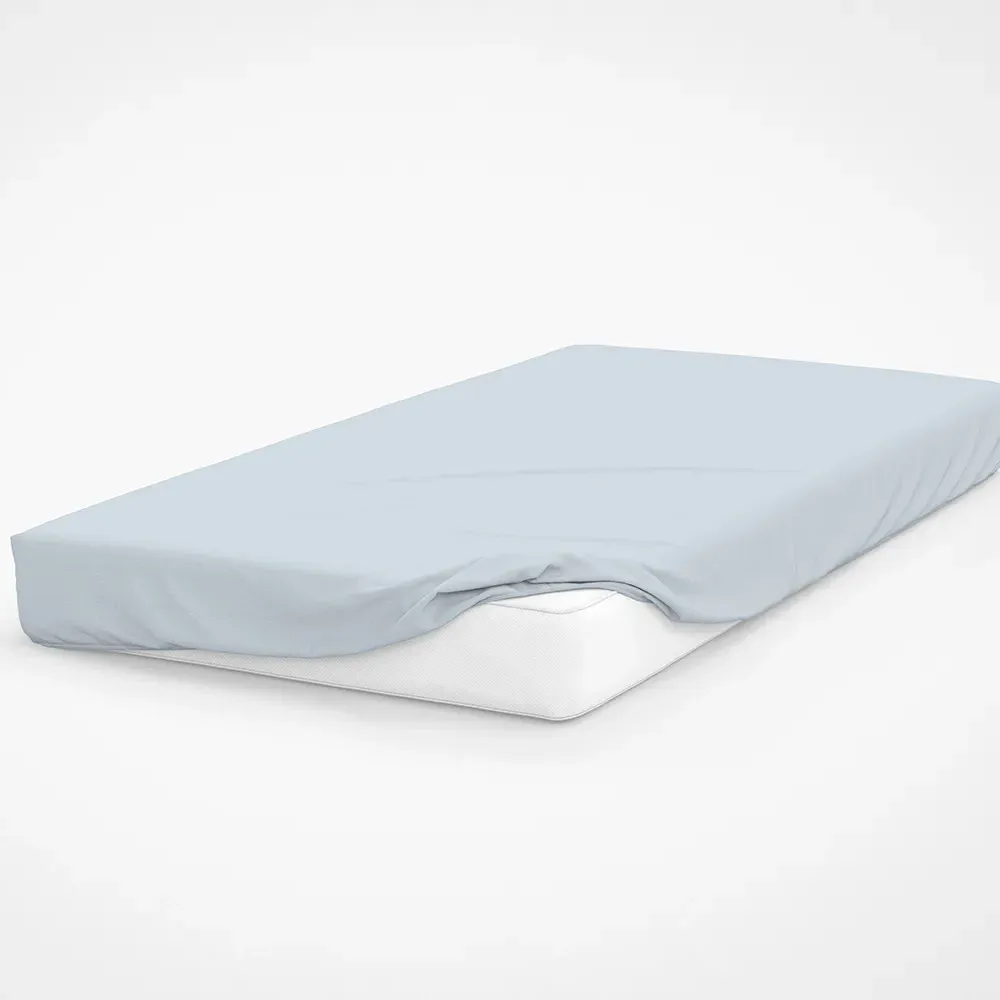 Double Deep Fitted Bed Sheet - Duck Egg, Cotton Polyester