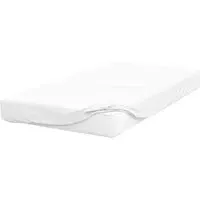 Double Deep Fitted Bed Sheet - White, Cotton Polyester