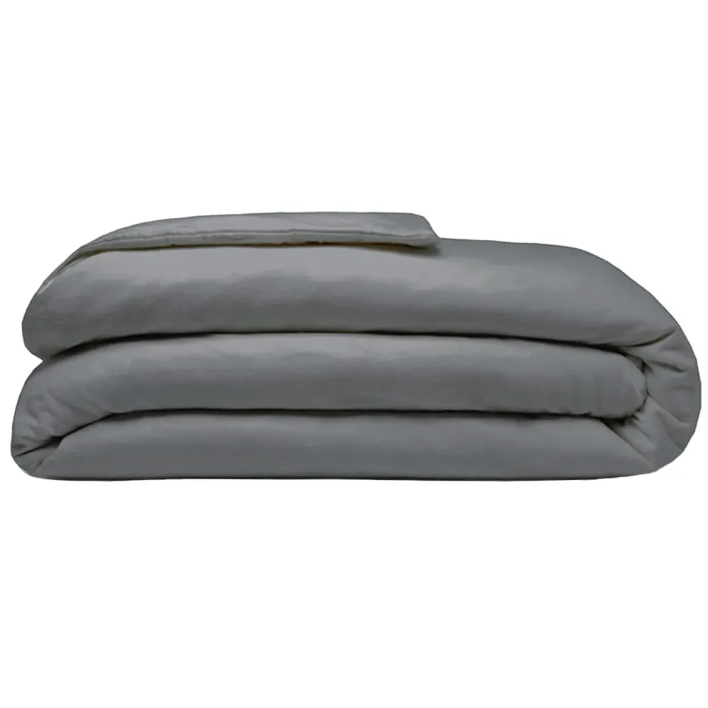 Double Duvet Cover - Charcoal, Brushed Cotton