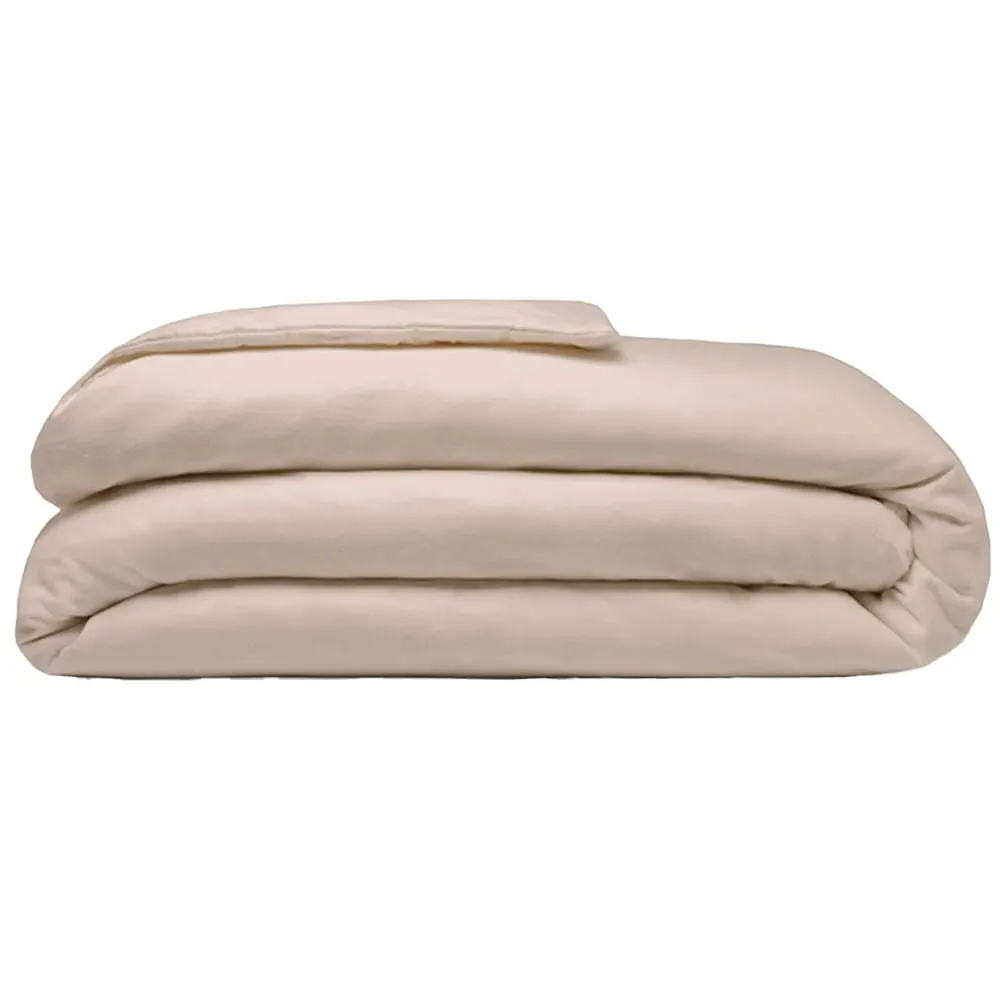 Double Duvet Cover - Cream, Brushed Cotton