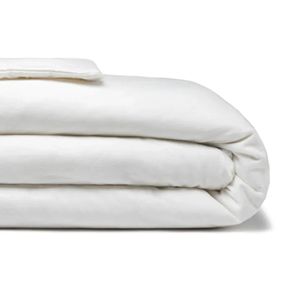 Double Duvet Cover - White, Brushed Cotton