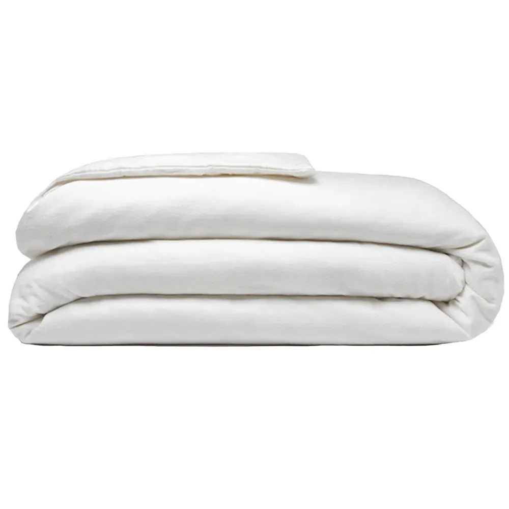 Double Duvet Cover - White, Brushed Cotton