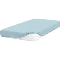 Double Fitted Bed Sheet - Blue, Brushed Cotton