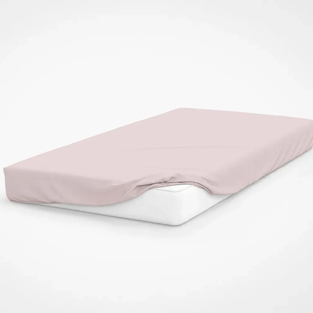 Double Fitted Bed Sheet - Pink, Cotton Polyester