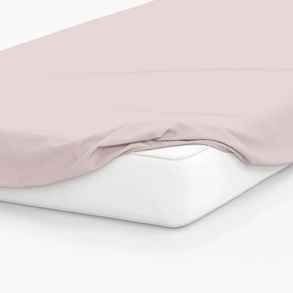 Double Fitted Bed Sheet - Pink, Cotton Polyester