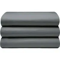Double Flat Bed Sheet - Charcoal, Brushed Cotton