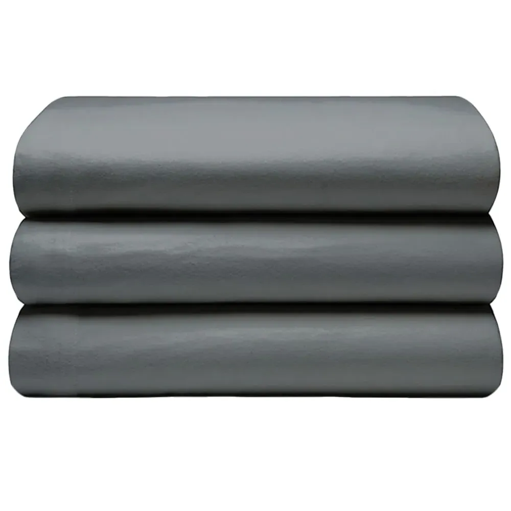 Double Flat Bed Sheet - Charcoal, Brushed Cotton