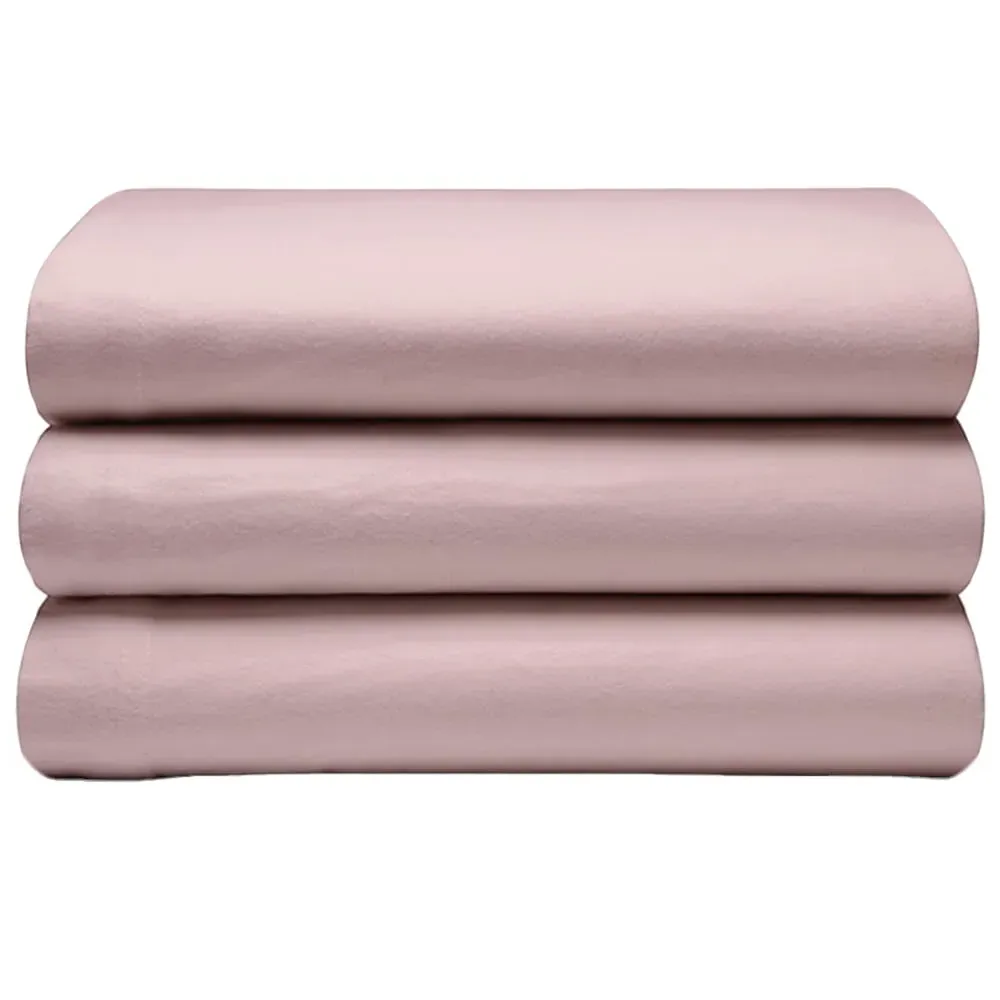 Double Flat Bed Sheet - Pink, Brushed Cotton