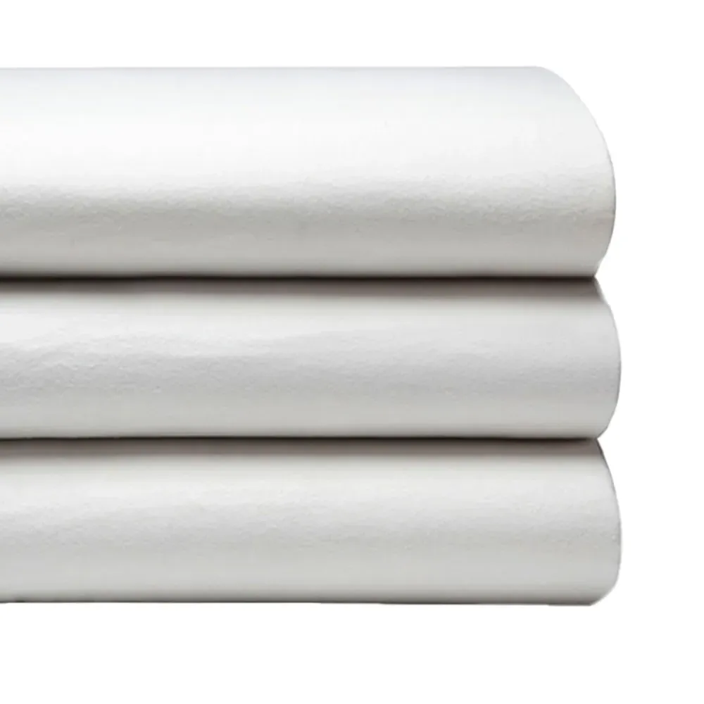 Double Flat Bed Sheet - White, Brushed Cotton