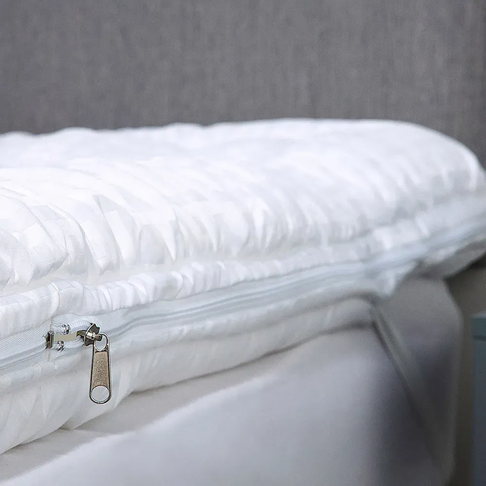Double Hotel Filled Dual Topper - White, Polyester
