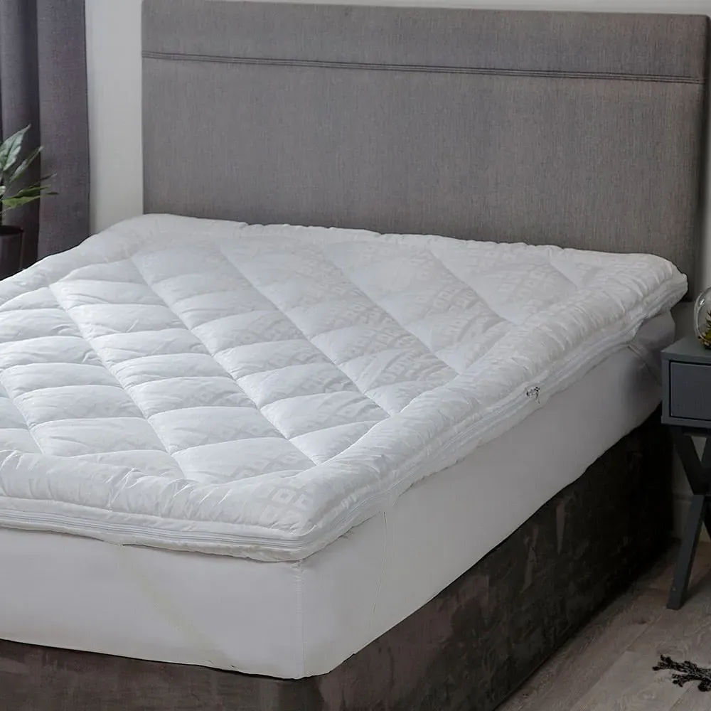 Double Hotel Filled Dual Topper - White, Polyester