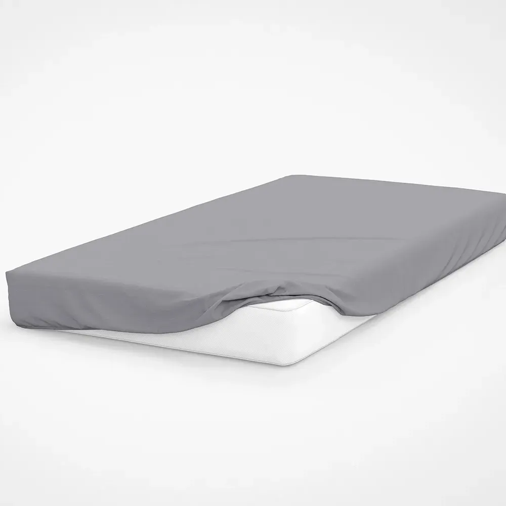 Emperor Size Fitted Bed Sheet - Grey, Cotton Polyester