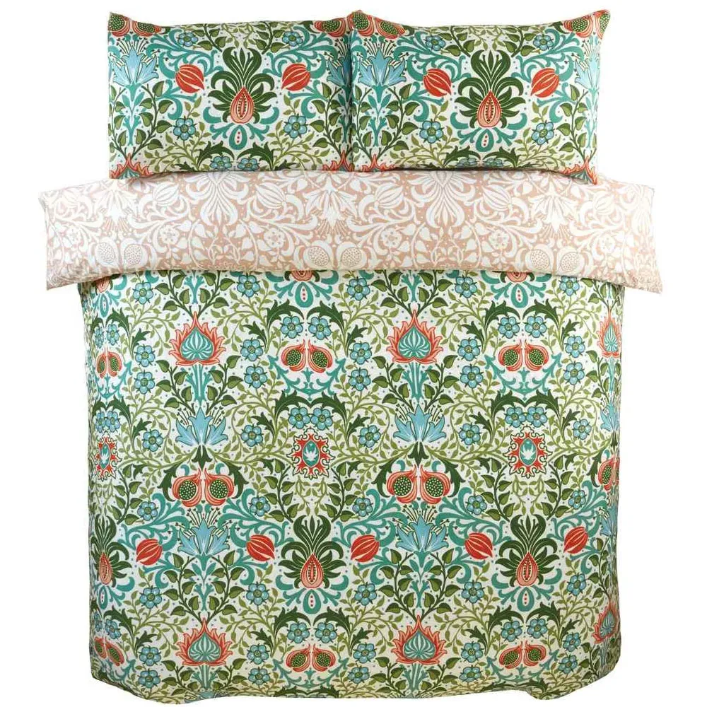 Heritage Flora Double Duvet Cover Set - Multi, Microfibre
