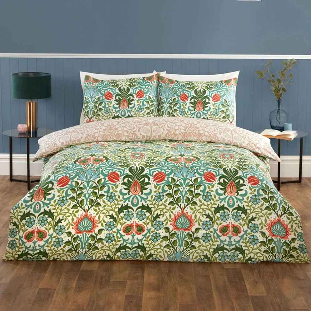 Heritage Flora Double Duvet Cover Set - Multi, Microfibre