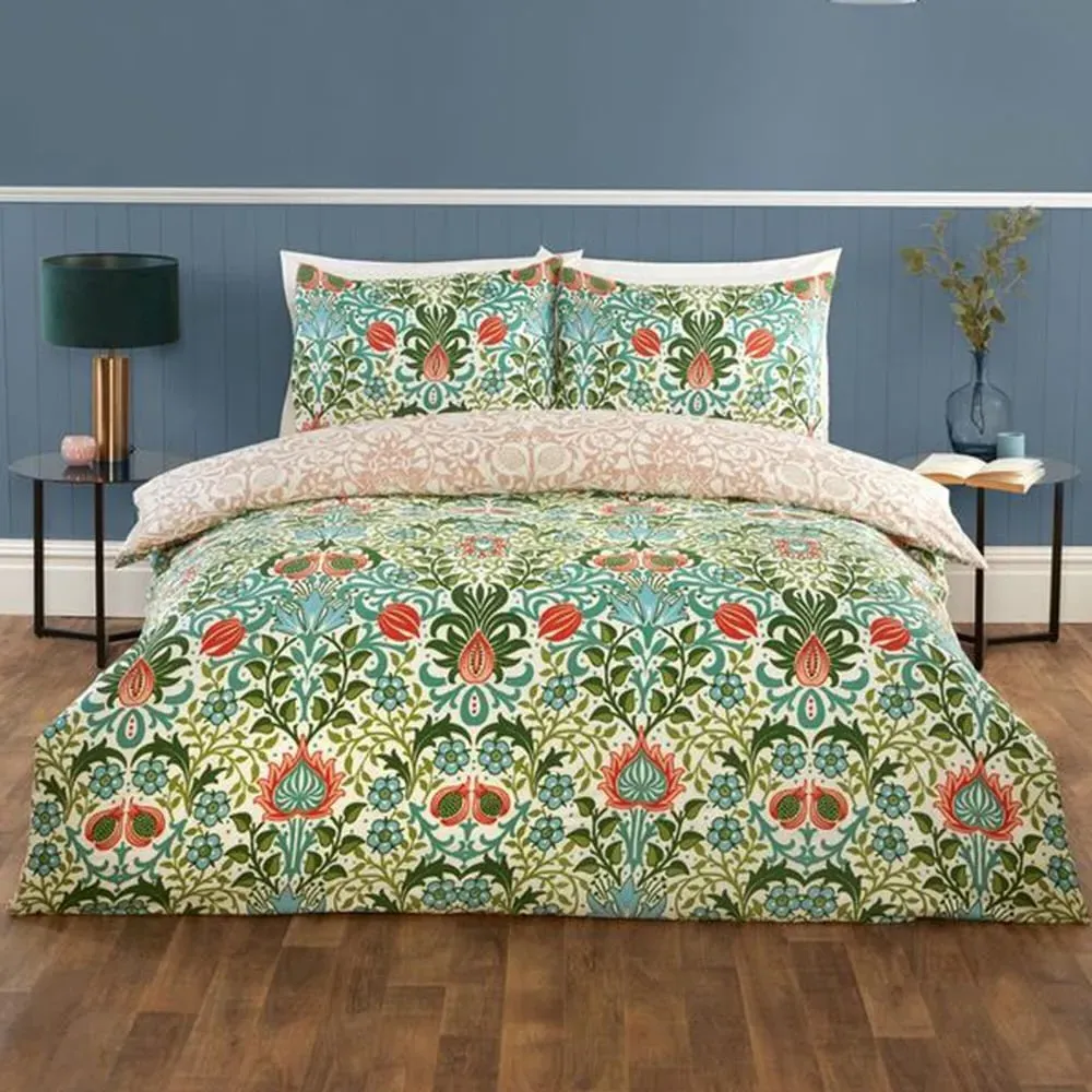 Heritage Flora King Size Duvet Cover Set - Multi, Microfibre