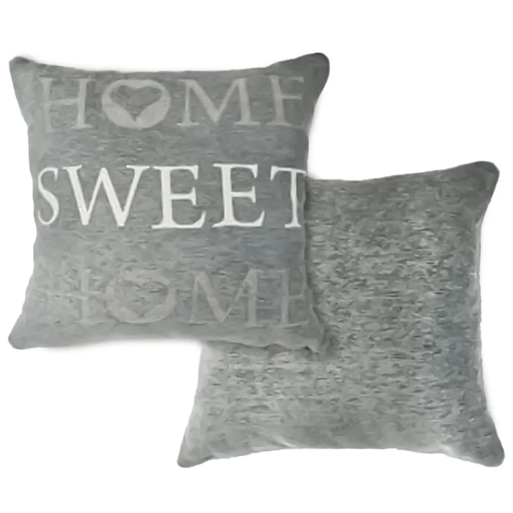 Home Sweet Home Cushion Cover - Silver