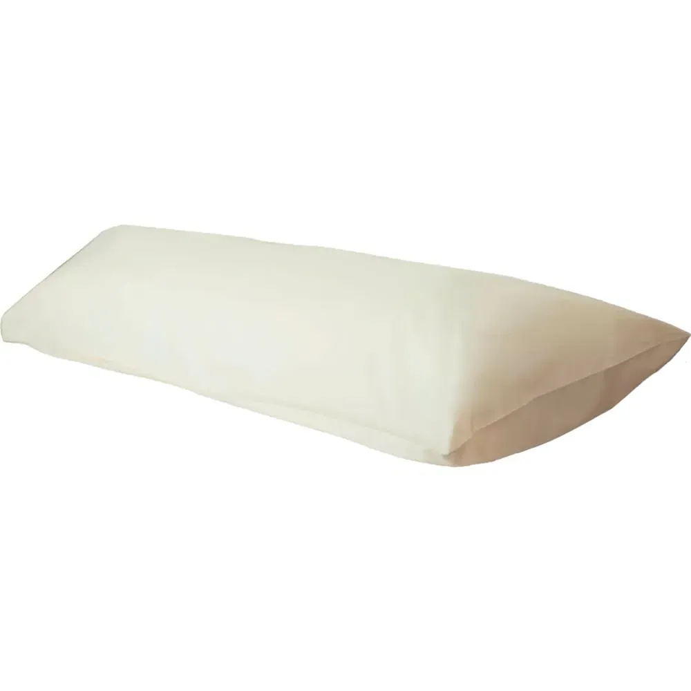 Ivory Bolster Pillowcase 50 x 91cm - Cream, Cotton Polyester