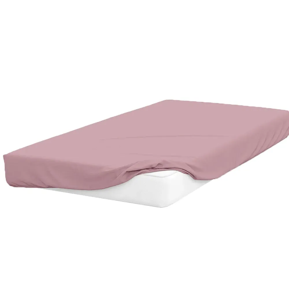 King Size Deep Fitted Bed Sheet - Blush, Cotton Polyester
