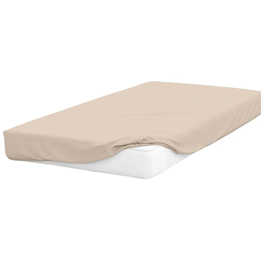 King Size Deep Fitted Bed Sheet - Cream, Cotton Polyester