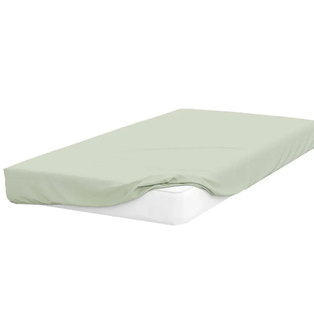 King Size Fitted Bed Sheet - Green, Cotton Polyester