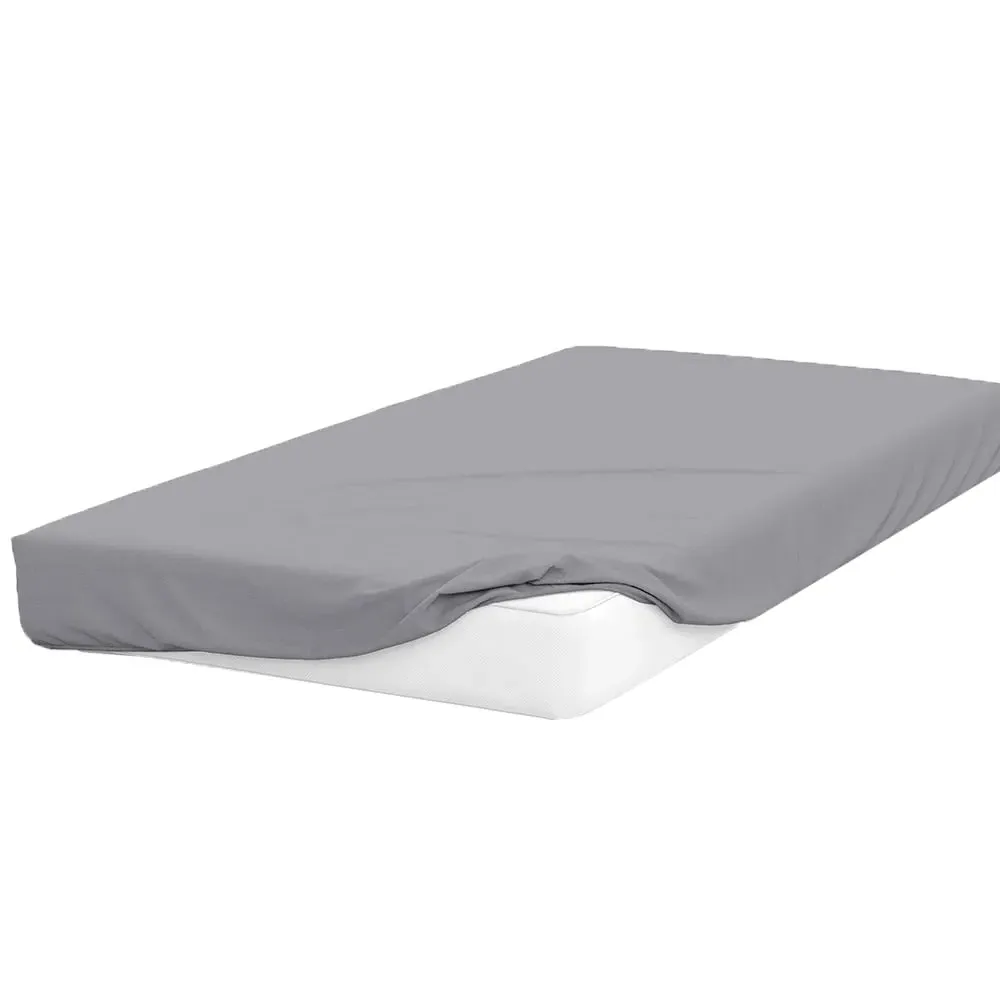 King Size Fitted Bed Sheet - Grey, Cotton Polyester